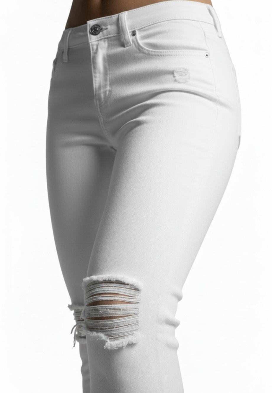 Bullhead White Skinny Jeans Low Rise Destroyed Distressed Denim Y2k  Size 3